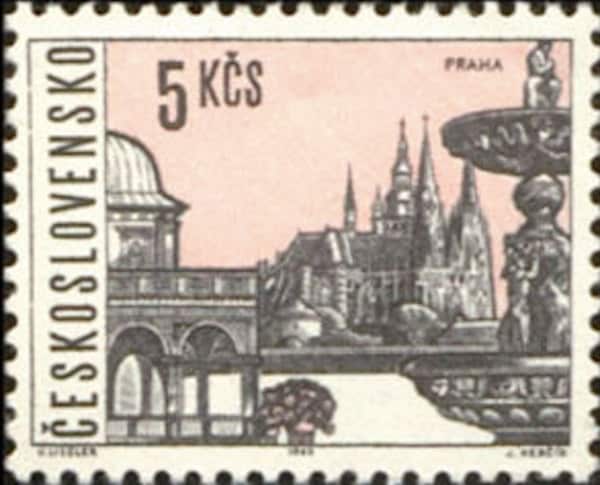 1965 Czechoslovakian Stamp - Prague - Postage Stamp Necklace