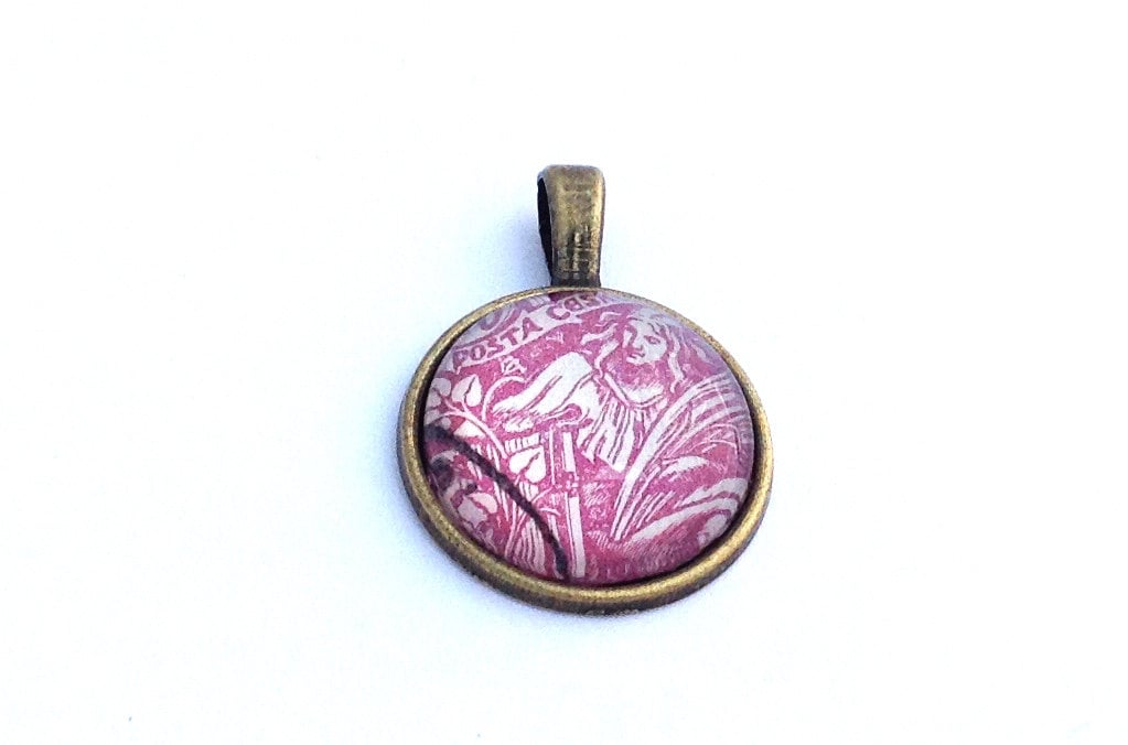 1920 Czechoslovakian Stamp - Postage Stamp Necklace