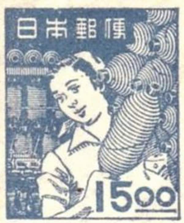 1948 Girl With Paper Lanterns - Japanese Stamp - Postage Stamp Necklace