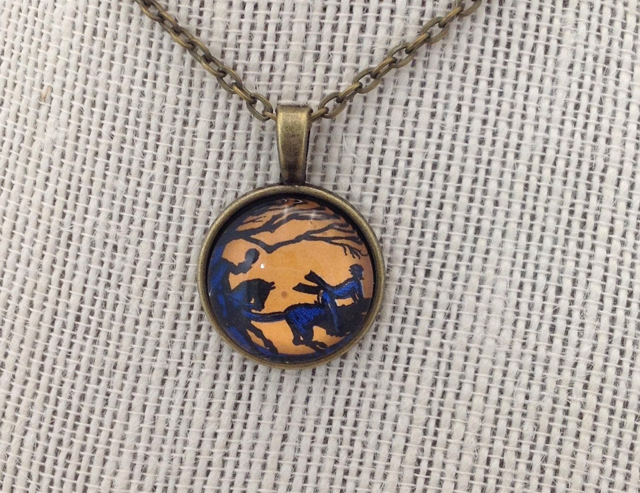 1974 Sleep Hollow Headless Horseman Stamp - USA Stamp - Postage Stamp Necklace