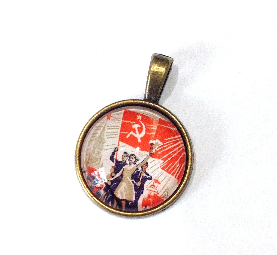 1966 Red Square Moscow - USSR Stamp Necklace - Postage Stamp Necklace