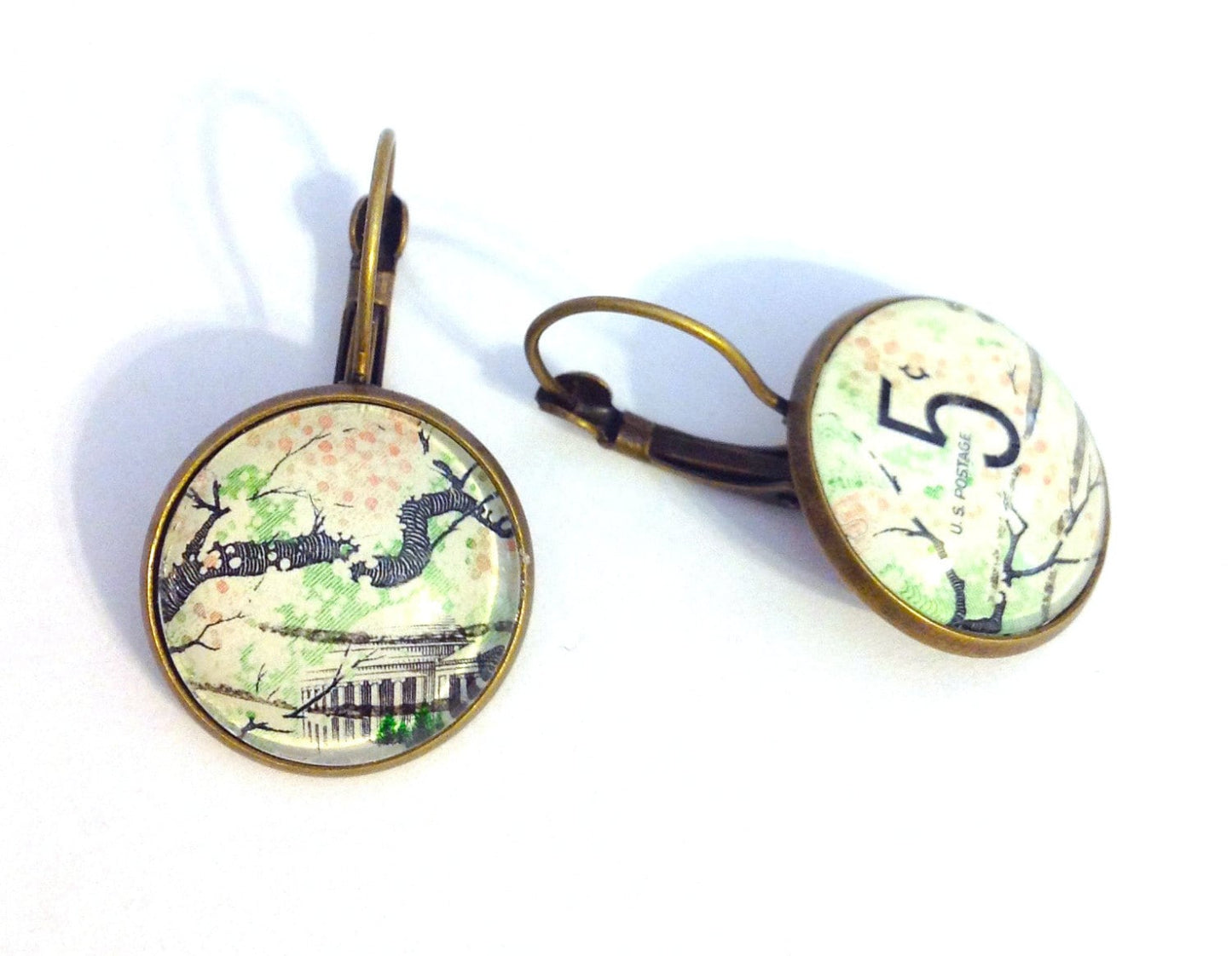 1966 - Cherry Blossoms - USA Stamp - Postage Stamp Earrings