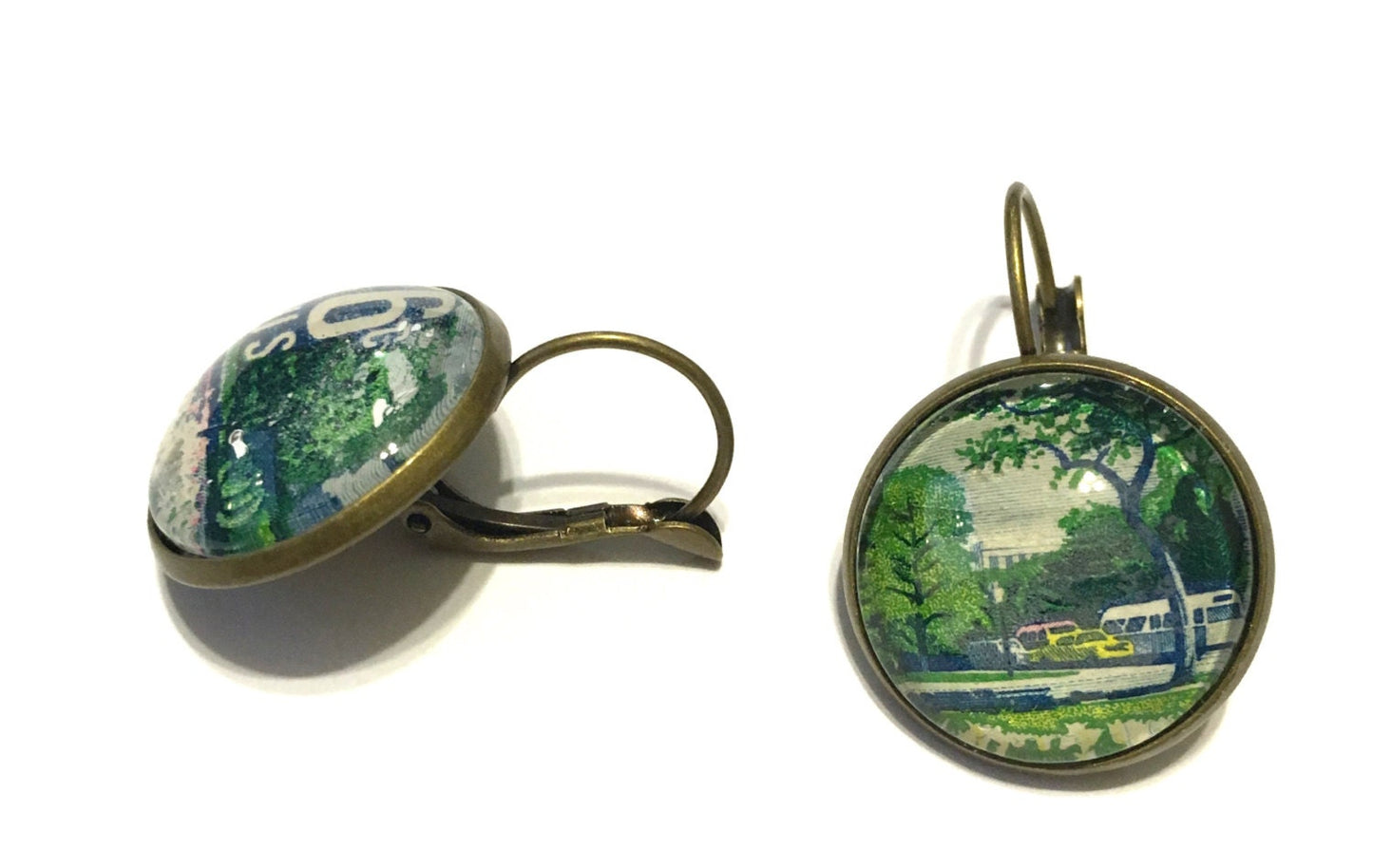 1969 Plant For More Beautiful Cities - Postage Stamp Earrings