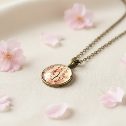 2014 Japanese Cherry Blossom Stamp Necklace