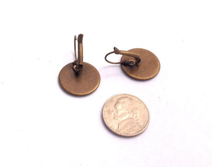 1976 Carnival - Grenada Stamp - Postage stamp jewelry - Vintage Postage Stamp Earrings - French clip earrings in antique bronze finish