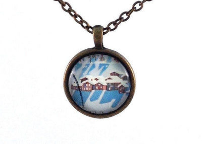 1982 Pisces and Nax Stamp - Switzerland - Postage Stamp Necklace