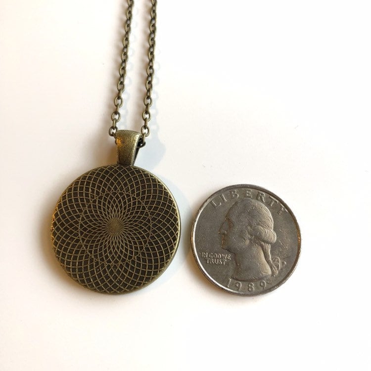 1971 Butterfly - Ajman Stamp - Postage Stamp Jewelry - Vintage Postage Stamp Necklace - Antique Bronze