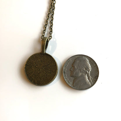1981 Sabbionara Avio Castle - Italy Stamp - Postage Stamp Jewelry - Vintage Postage Stamp Necklace - Antique Bronze Finish
