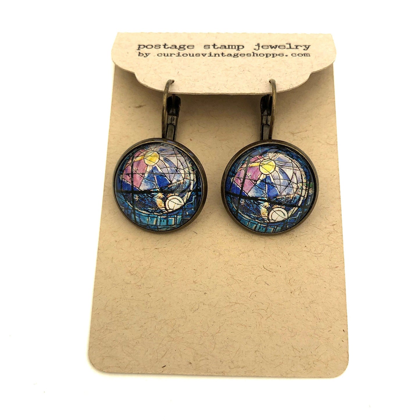 1973 Israel Stamp - Postage Stamp Earrings