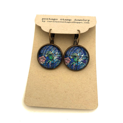 1973 Israel Stamp - Postage Stamp Earrings