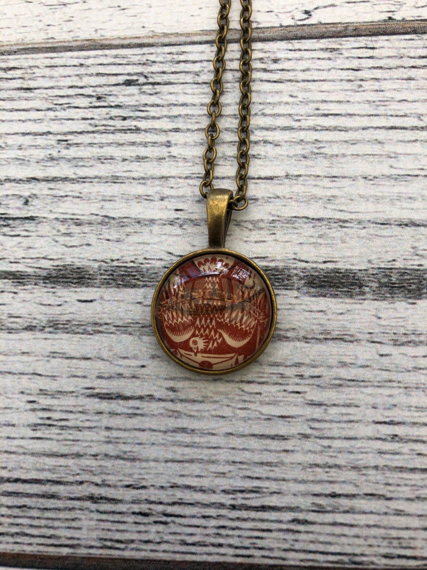 1920c Brown Czechoslovakian Dove Stamp - Postage Stamp Necklace