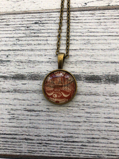 1920c Brown Czechoslovakian Dove Stamp - Postage Stamp Necklace