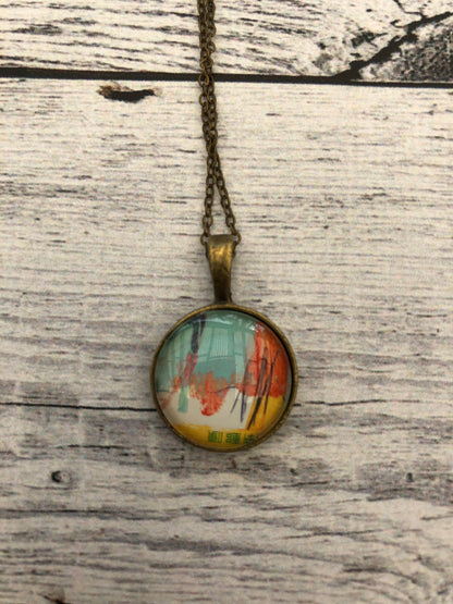 1998 Japanese Stamp - Postage Stamp Necklace