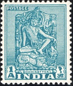 1949 Indian Bodhisattva Stamp - Postage Stamp Necklace