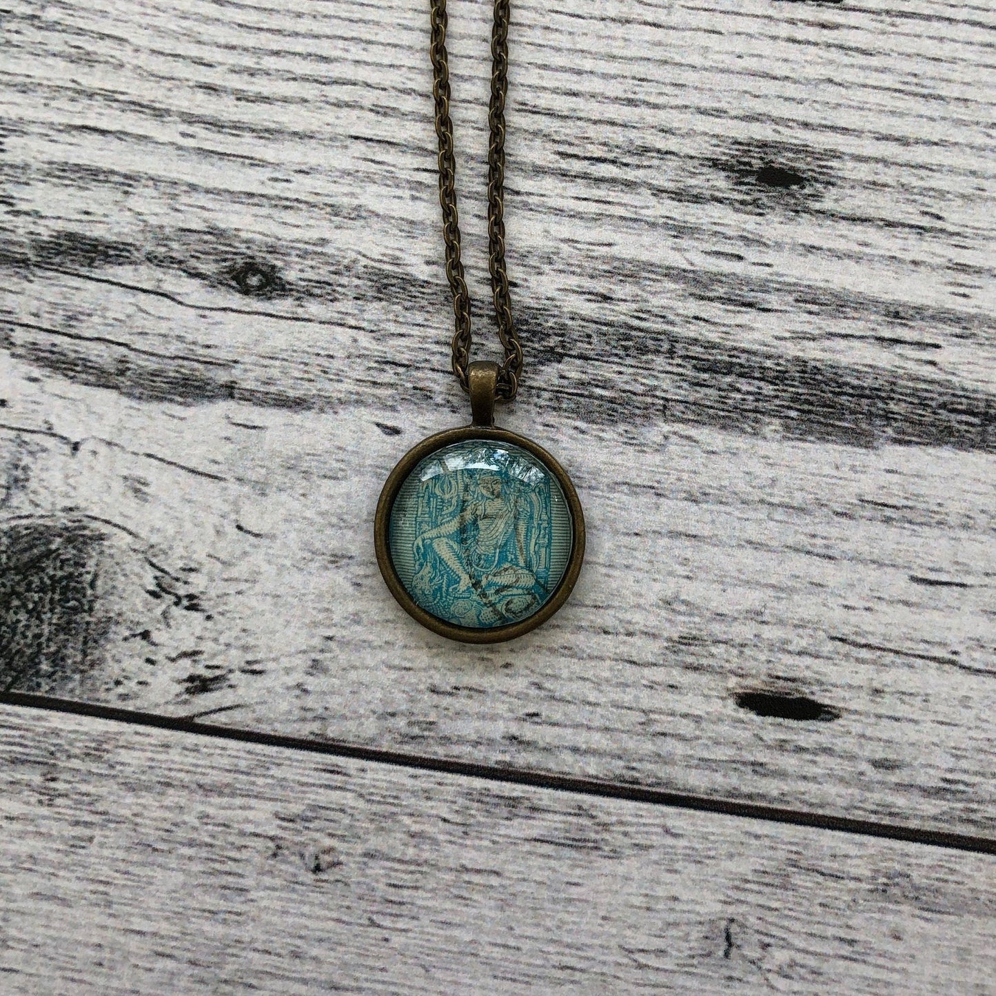 1949 Indian Bodhisattva Stamp - Postage Stamp Necklace
