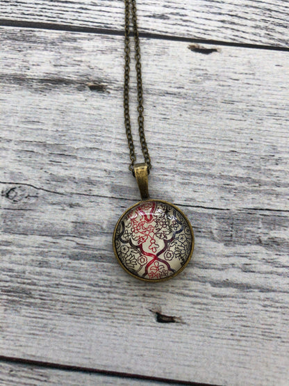 1994 Pakistan Stamp - Postage Stamp Jewelry - Vintage Postage Stamp Necklace - Antique Bronze