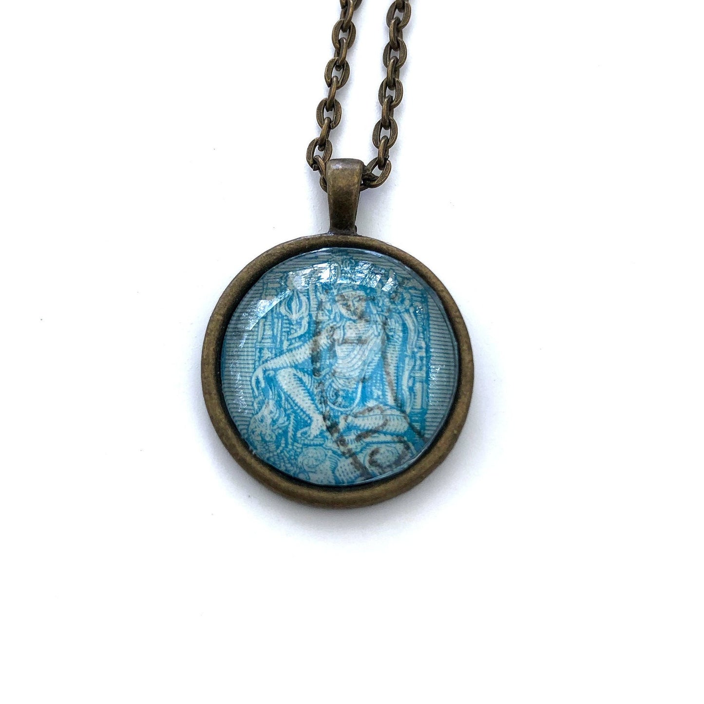 1949 Indian Bodhisattva Stamp - Postage Stamp Necklace