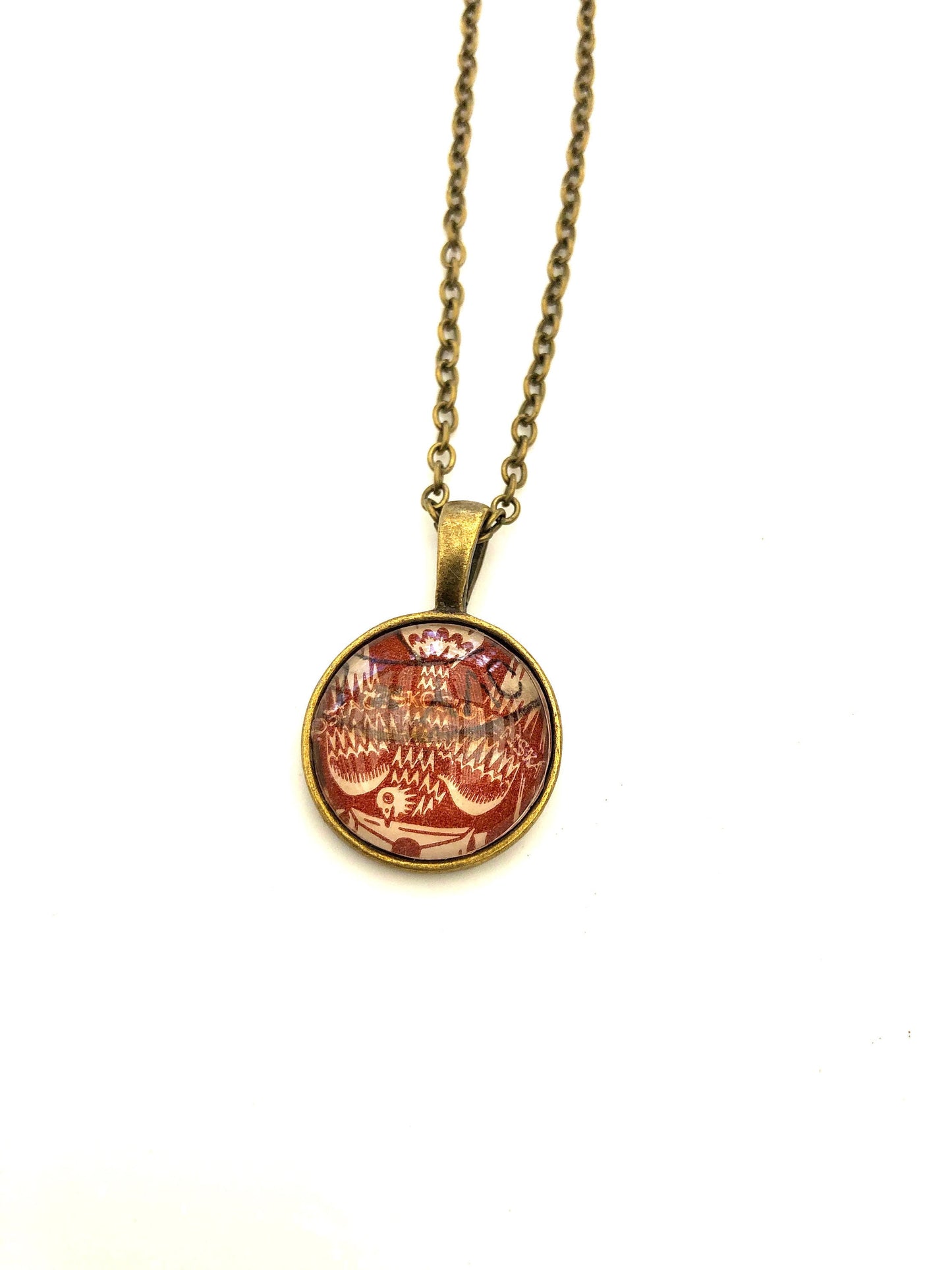 1920c Brown Czechoslovakian Dove Stamp - Postage Stamp Necklace