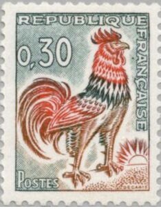 1962 France Rooster Stamp - Postage Stamp Necklace