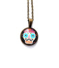 2021 Day of The Dead - Sugar Skull - USA Stamp - Postage Stamp Jewelry - Vintage Postage Stamp Necklace - Antique Bronze Finish