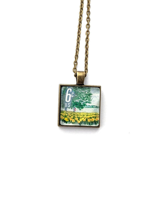 1969 Plant for more beautiful parks US stamp - Postage Stamp Necklace