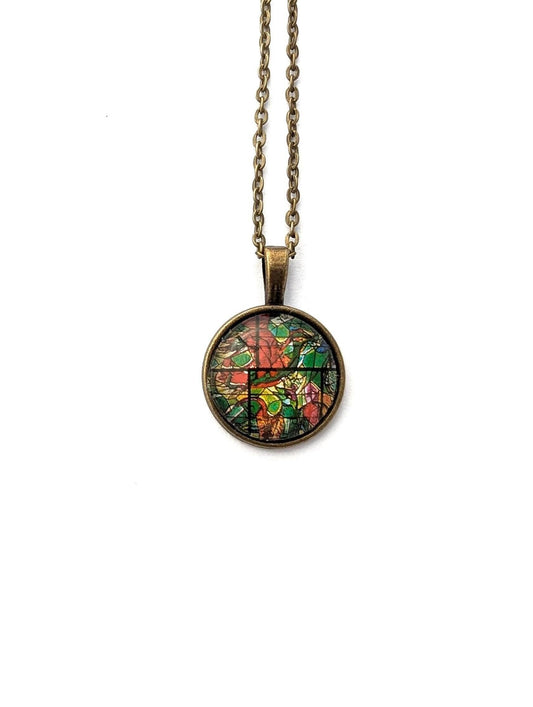 1973 Israel Stamp - Chagall Window - United States Stamp - Postage Stamp Necklace