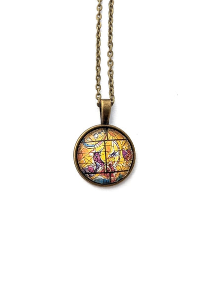 1973 Israel Stamp - Chagall Window - Postage Stamp Necklace