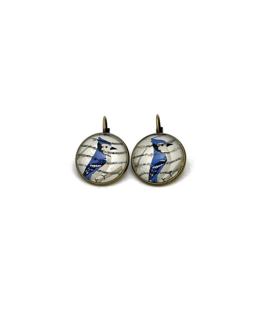 2018 Blue Jay USA stamp  - Postage Stamp Earrings