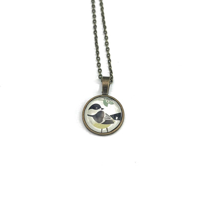 2018 Black-capped Chickadee USA Stamp  - Postage Stamp Necklace