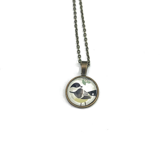 2018 Black-capped Chickadee USA Stamp  - Postage Stamp Necklace