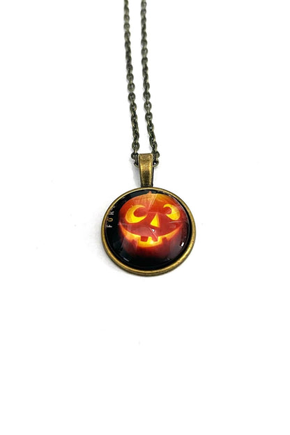 2016 Jack-o’-lantern USA Halloween Stamp - Postage Stamp Necklace