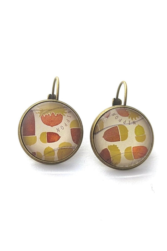 2020 Japan Acorn Stamp - Postage Stamp Earrings