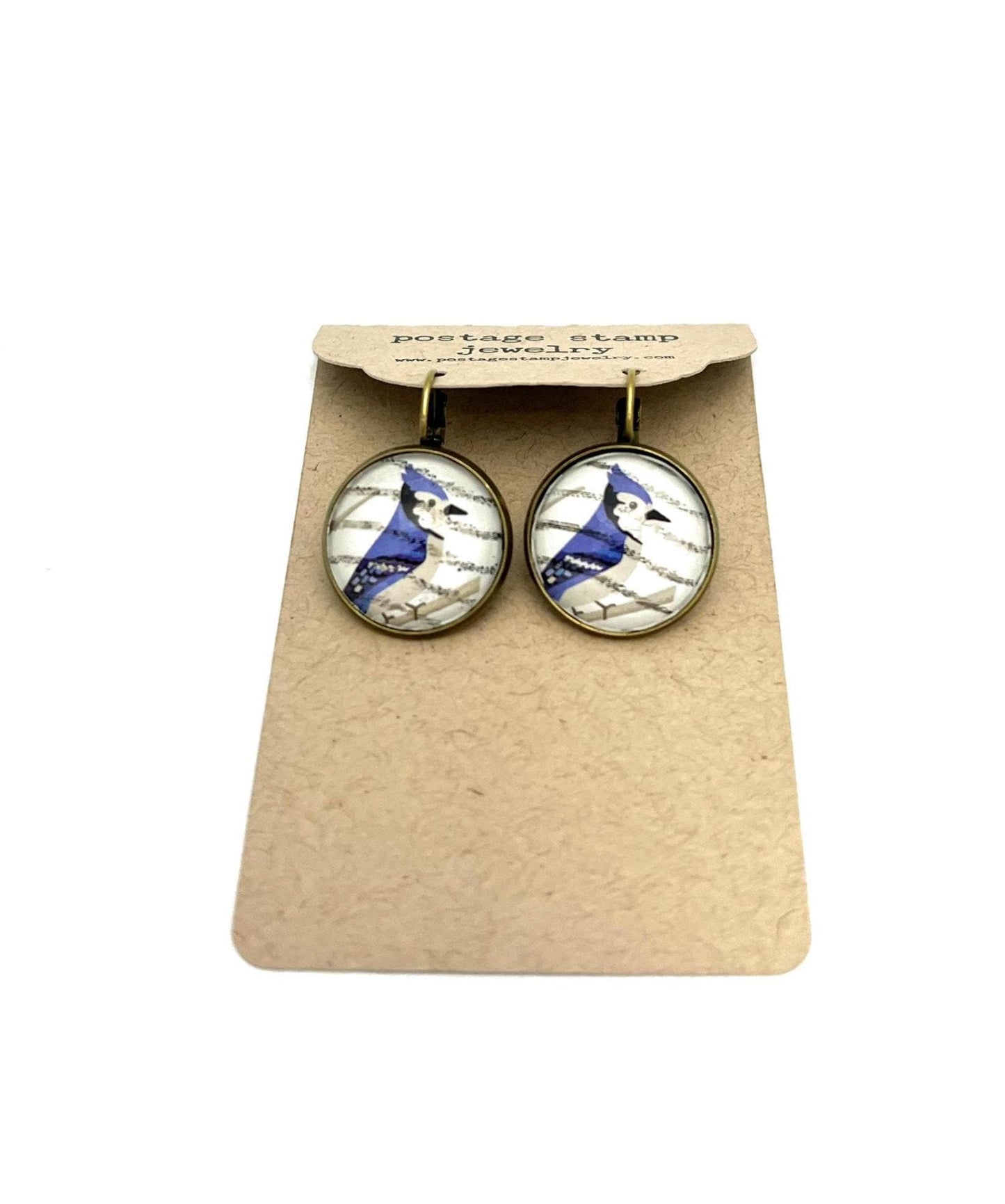 2018 Blue Jay USA stamp  - Postage Stamp Earrings