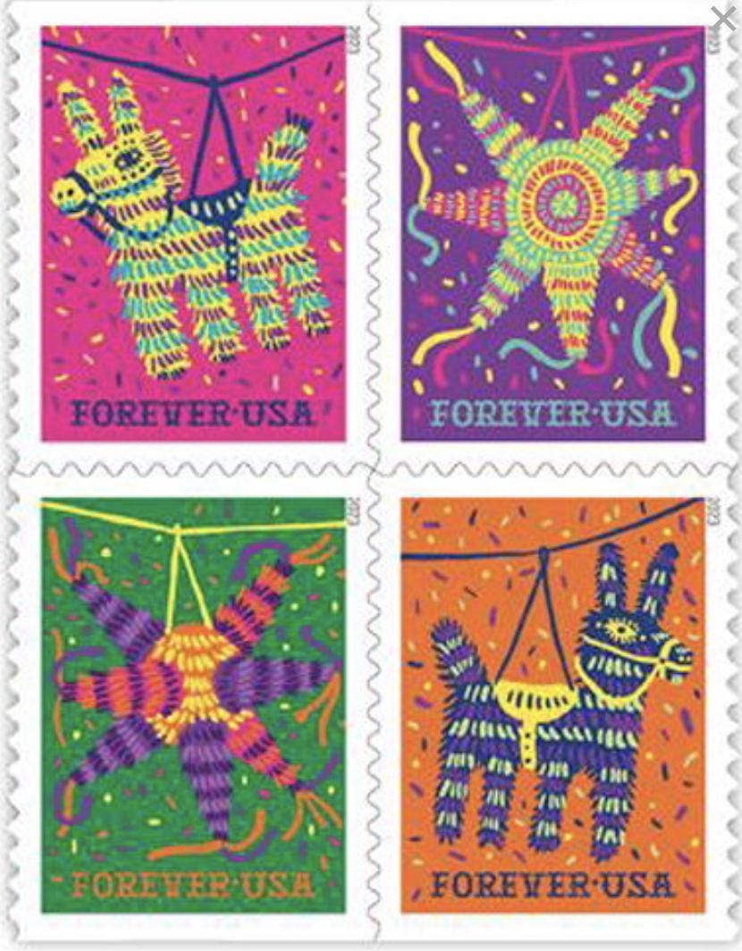 2023 USA Piñata Stamp - Postage Stamp Necklace