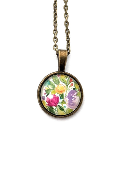 2024 USA Celebration Blooms Stamp - Postage Stamp Necklace