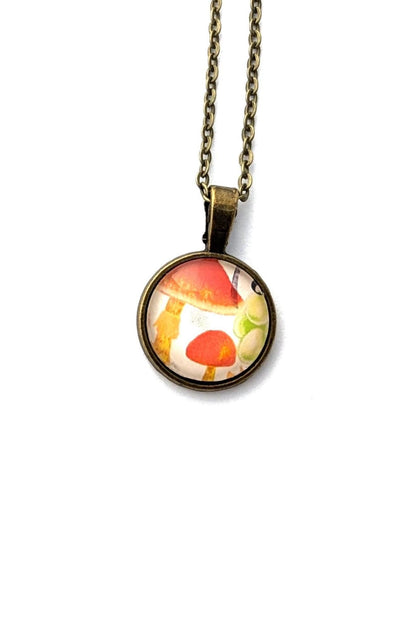 2019 Mushroom - Japan Stamp - Postage Stamp Necklace