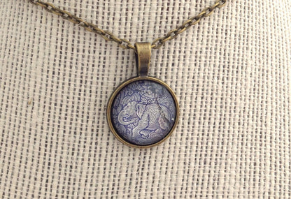 1955 Indian Elephant Stamp - Postage Stamp Necklace