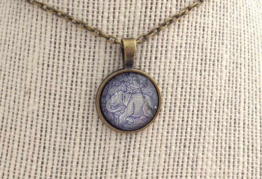 1955 Indian Elephant Stamp - Postage Stamp Necklace
