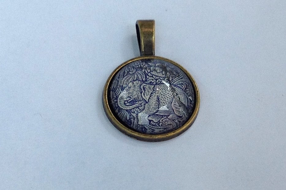 1955 Indian Elephant Stamp - Postage Stamp Necklace