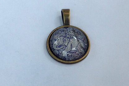 1955 Indian Elephant Stamp - Postage Stamp Necklace