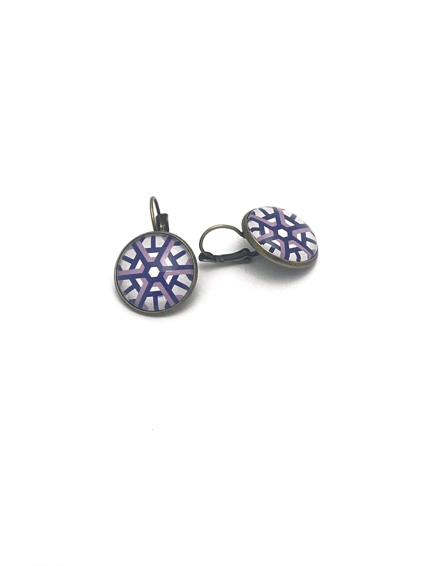 2015 Geometric Snowflakes USA Stamp - Postage Stamp Earrings