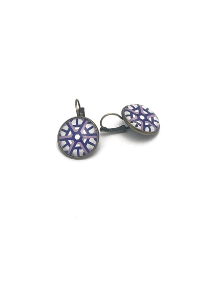 2015 Geometric Snowflakes USA Stamp - Postage Stamp Earrings