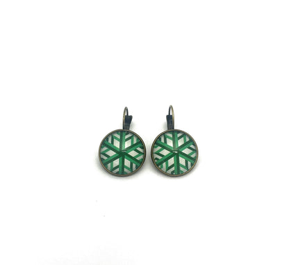 2015 USA Geometric Snowflakes Stamp - Postage Stamp Earrings