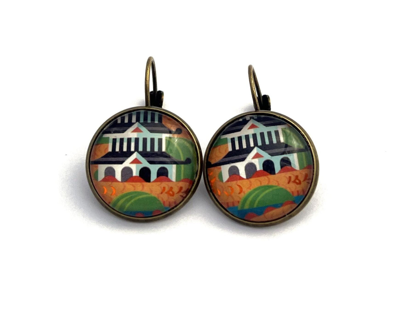 2018 Pagoda USA Stamp - Postage Stamp Earrings