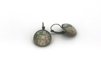 1963 Amboise Castle - France Stamp - Postage Stamp Earrings