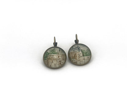 1963 Amboise Castle - France Stamp - Postage Stamp Earrings