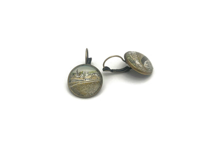1995 Bridge Nyons - Drôme - Postage Stamp Earrings