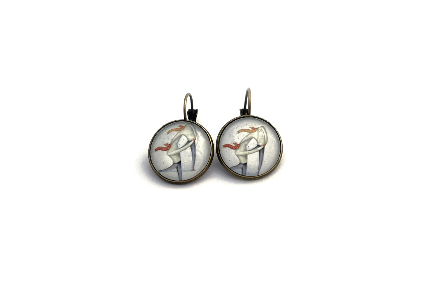 2014 Winter Fun USA Stamp - Postage Stamp Earrings