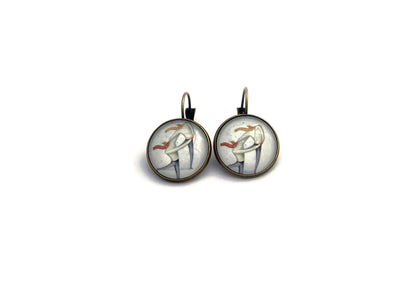 2014 Winter Fun USA Stamp - Postage Stamp Earrings