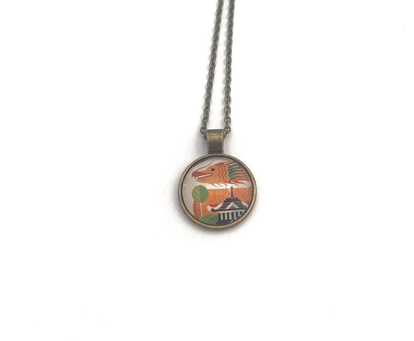 2018 USA Dragon Stamp - Postage Stamp Necklace